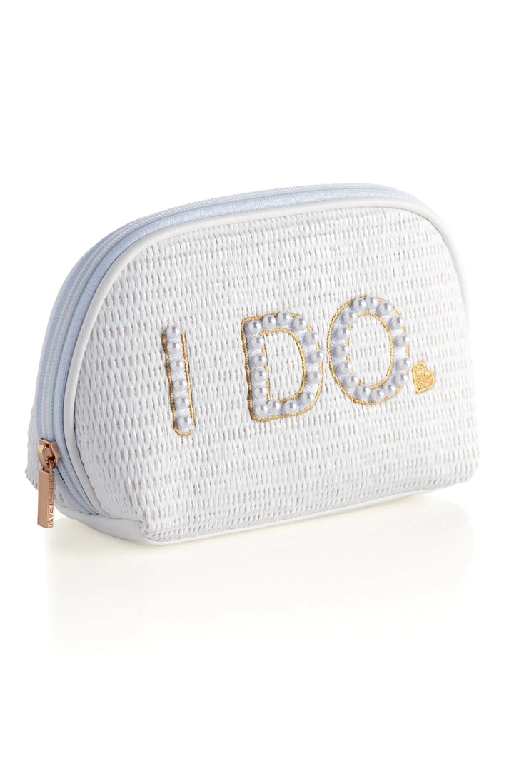 "I Do" Zip Pouch in White