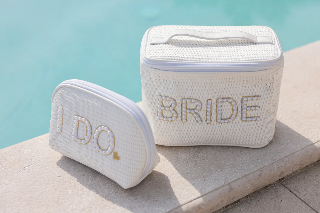 "I Do" Zip Pouch in White