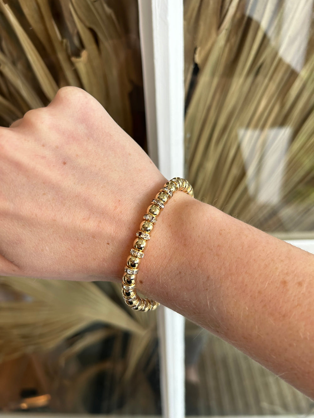 Pavé Beaded Bracelet in Gold - Madison's Niche 