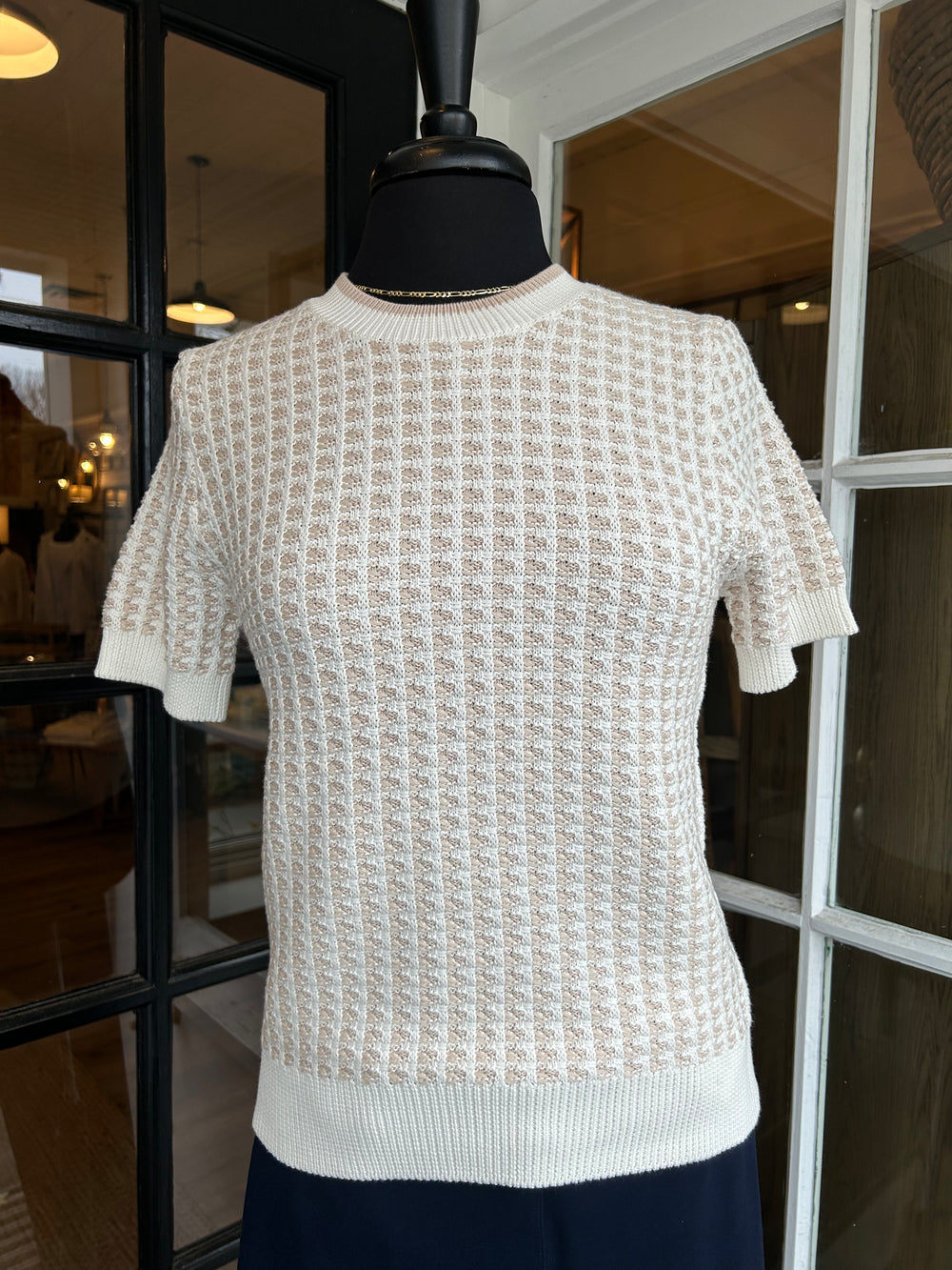 Knit Short Sleeve Sweater - Madison's Niche 