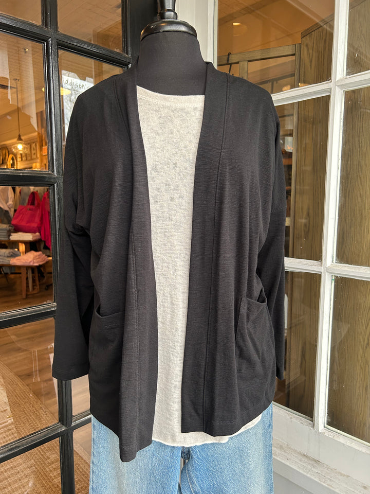 Farina Open Cardigan in Black - Madison's Niche 