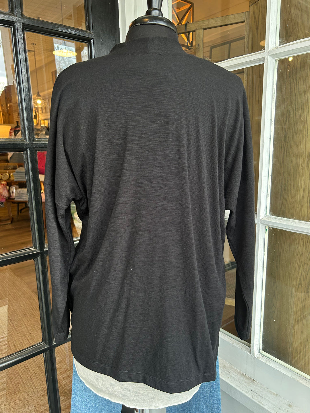Farina Open Cardigan in Black - Madison's Niche 