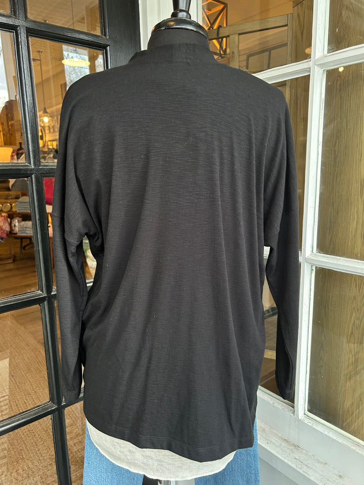 Farina Open Cardigan in Black - Madison's Niche 