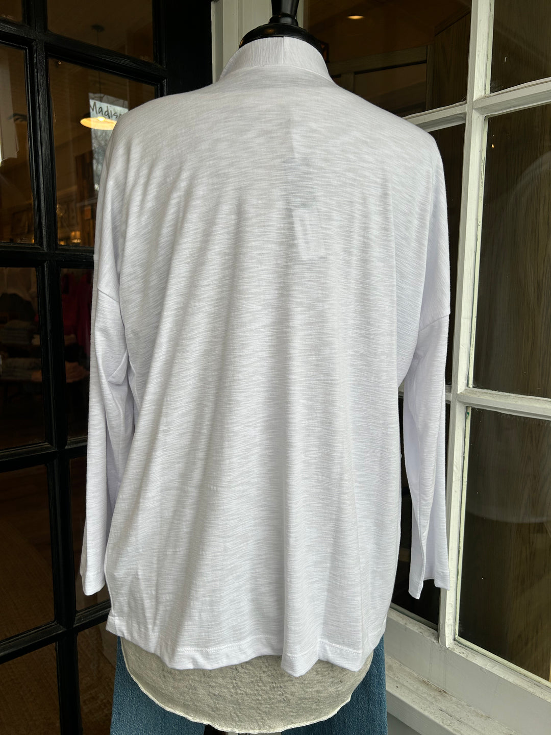 Farina Open Cardigan in White - Madison's Niche 