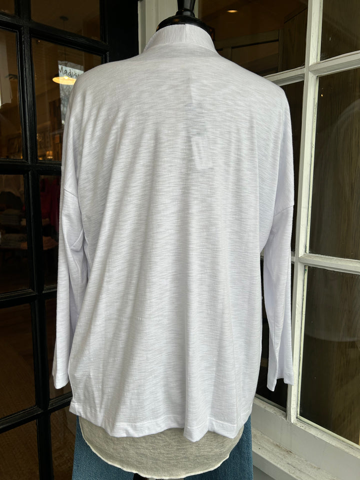 Farina Open Cardigan in White - Madison's Niche 