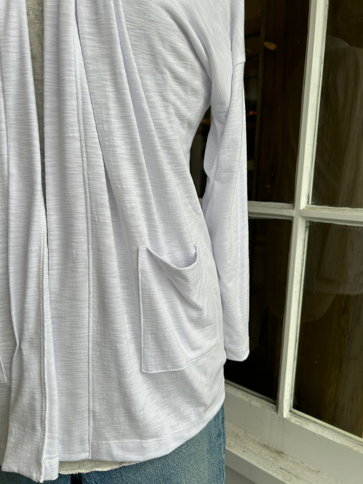 Farina Open Cardigan in White - Madison's Niche 