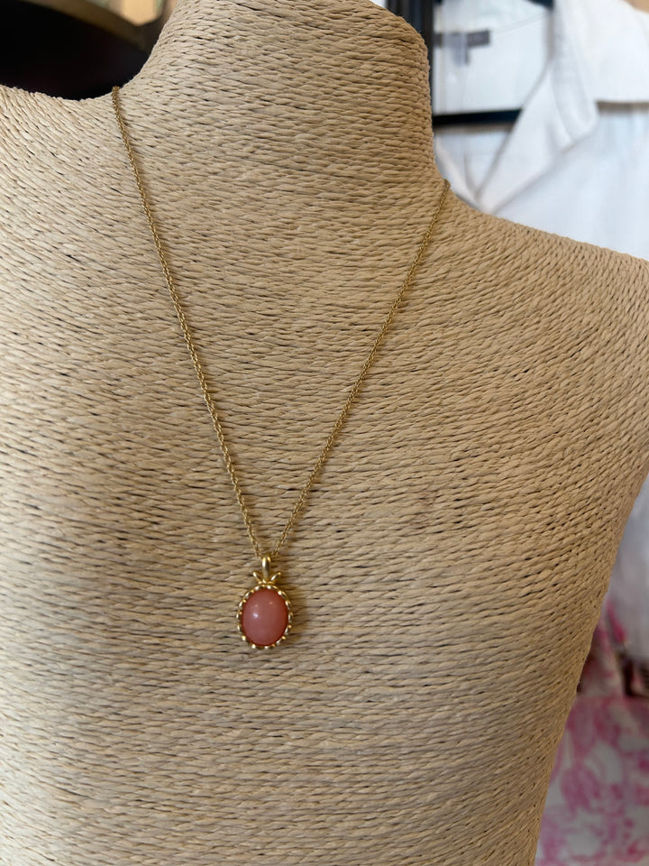Pink Nara Oval Necklace