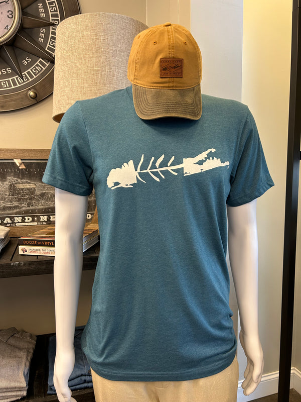 LI Fish Tee in Deep Slate & White Madison's Niche 