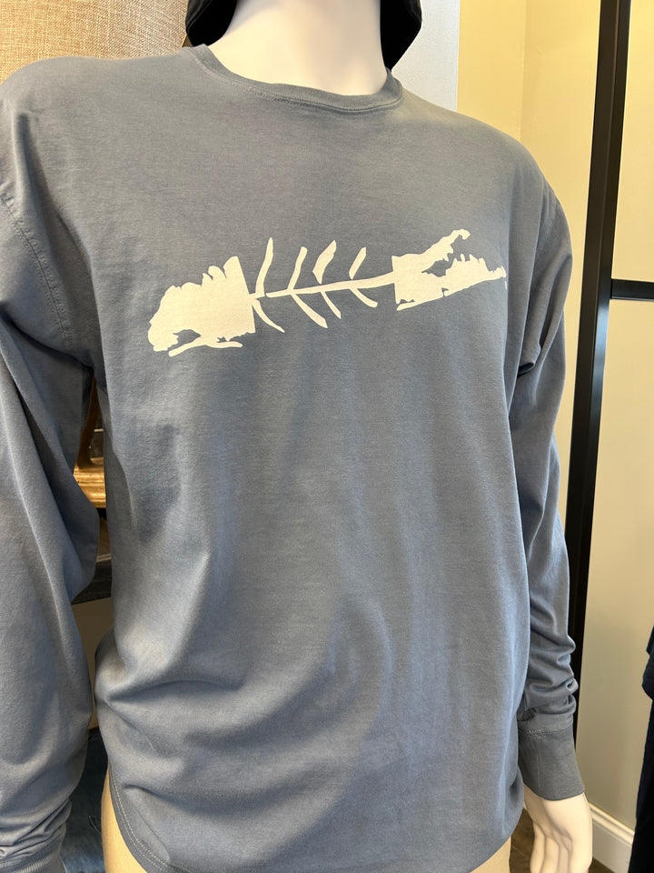 LI Fish Long Sleeve Tee in Slate - Madison's Niche 