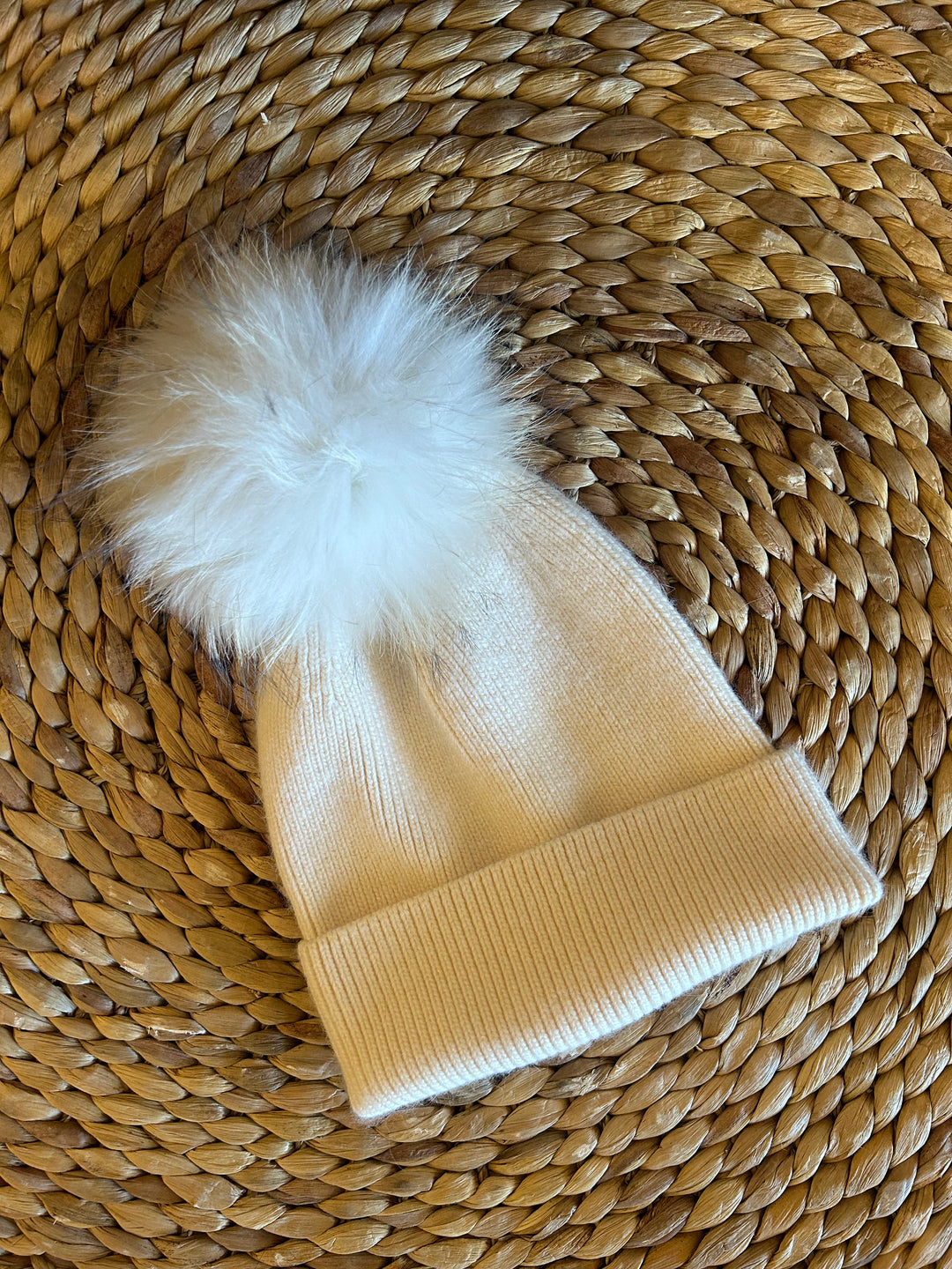 Ronnie Pom Pom Beanie in Ivory