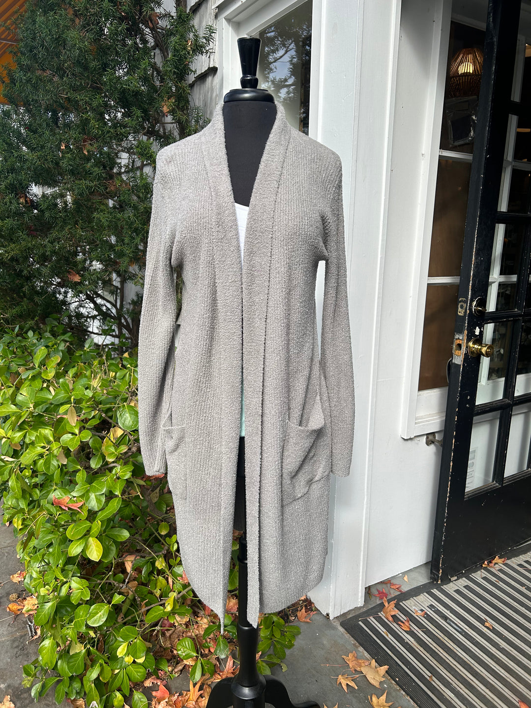 Ribbed Robe in Dove Gray