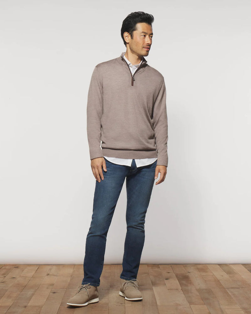 Baron 1/4 Zip Pullover Sweater in Oatmeal - Madison's Niche 