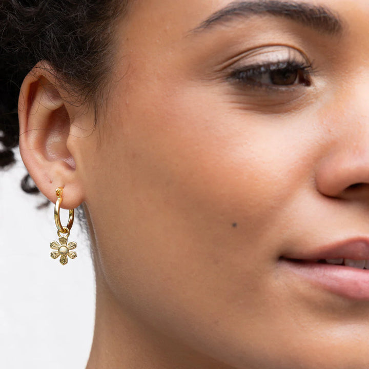 Peace Interchangeable Charm Earrings in Aqua Terra Gold