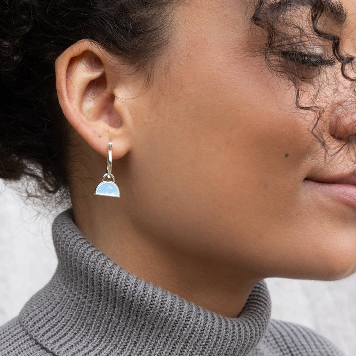 Healing Interchangeable Charm Earrings in Opalite Silver