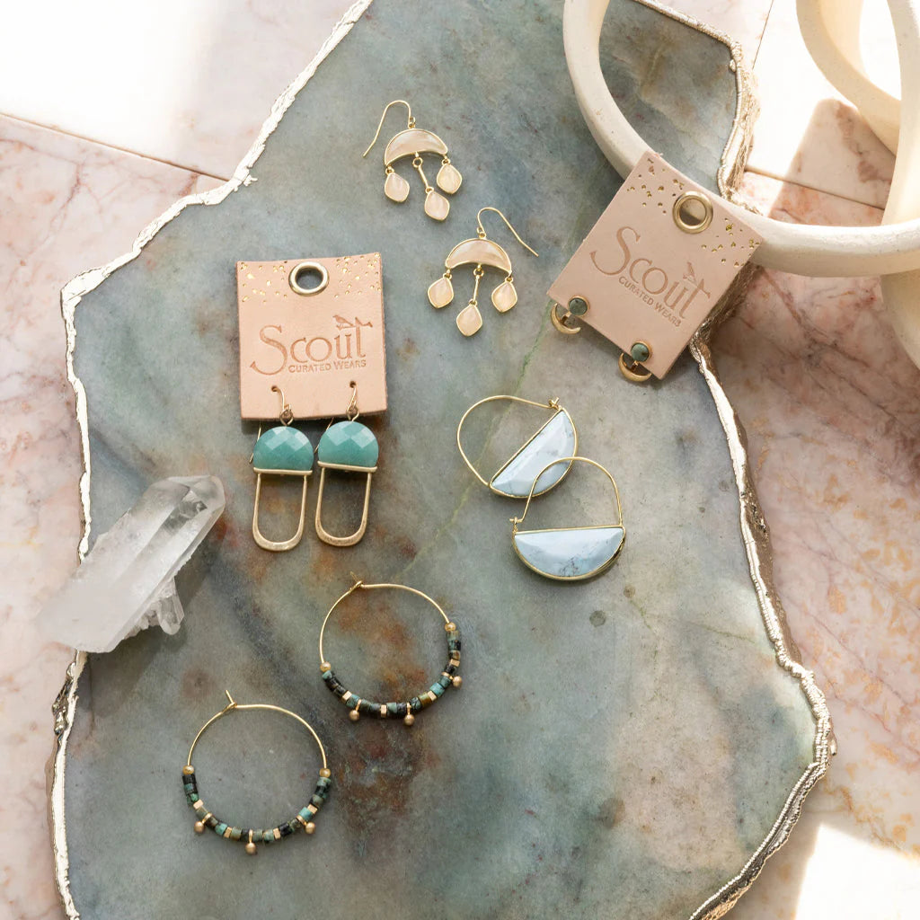 Stone Disc Hoop- Rhodonite