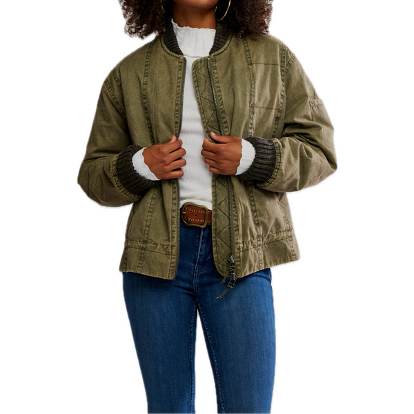 Jax Washed Bomber in Olive Madison's Niche 