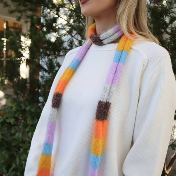 Kelsy Striped Scarf in Purple Madison's Niche 