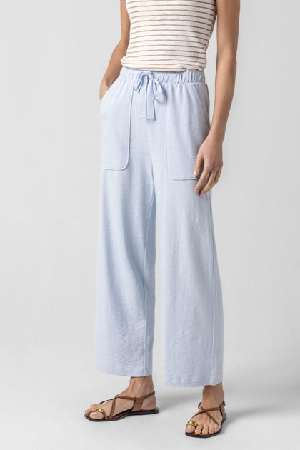 Knit Drawstring Pant in Sky