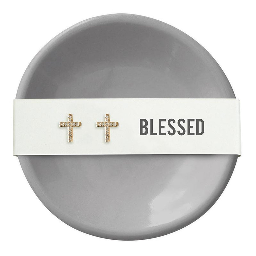 "Blessed" Earrings & Tray Set