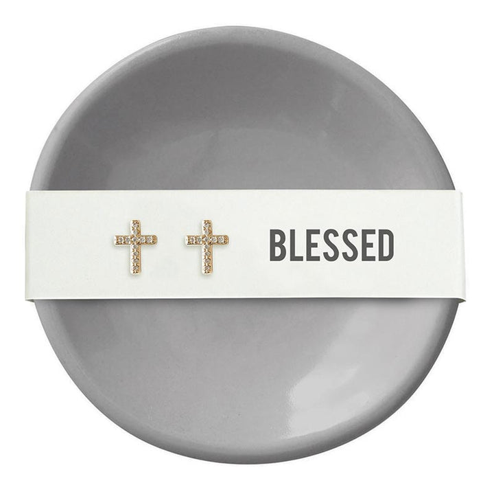 "Blessed" Earrings & Tray Set