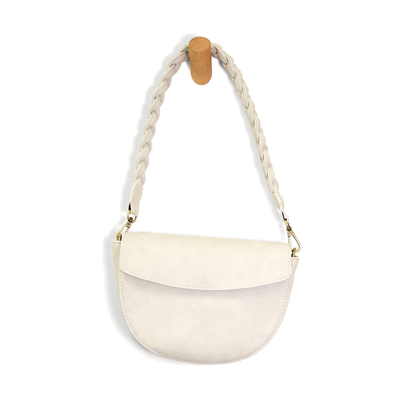 Luna Crescent Crossbody in White - Madison's Niche 