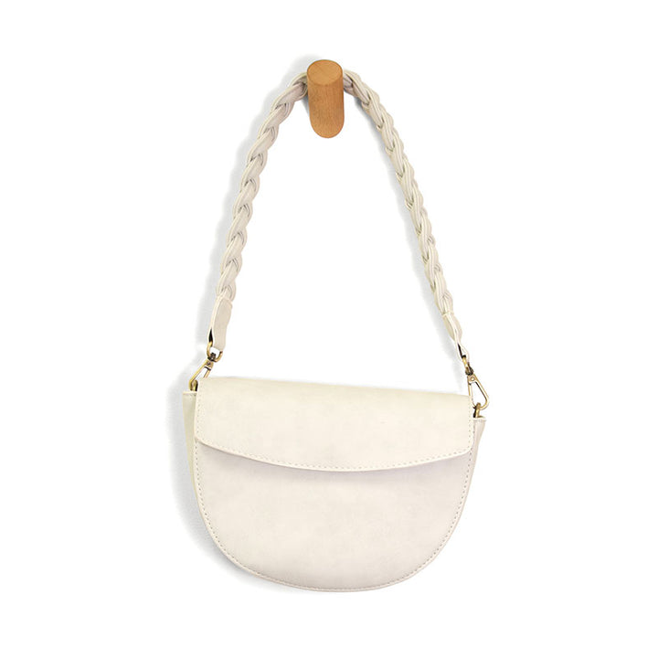 Luna Crescent Crossbody in White - Madison's Niche 