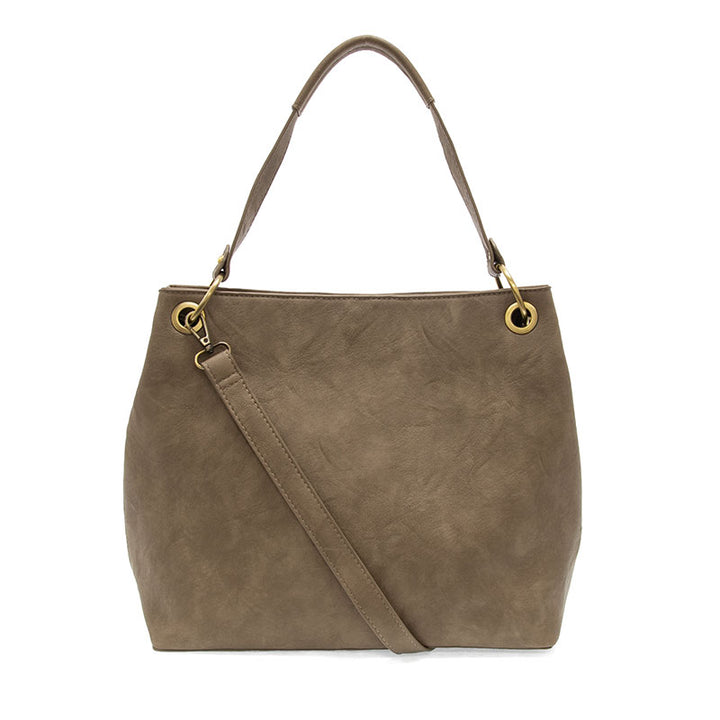 Jem Bucket Shoulder Bag in Dark Taupe