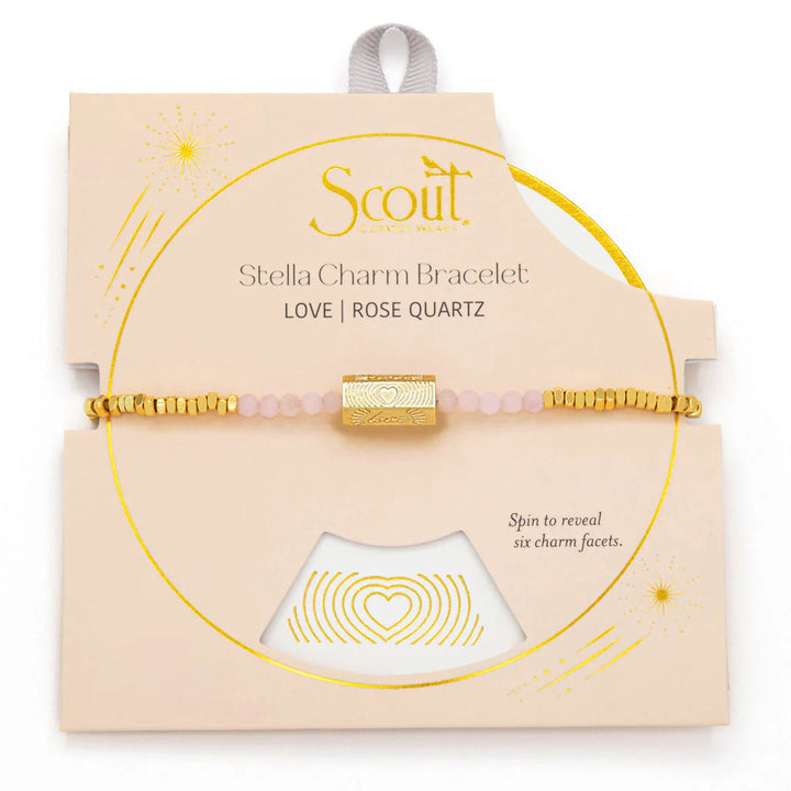 Love Stella Bracelet in Rose Quartz Gold