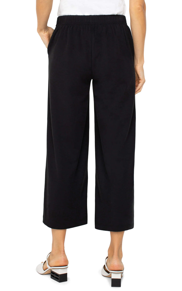 Black Wide Leg Crop Trouser