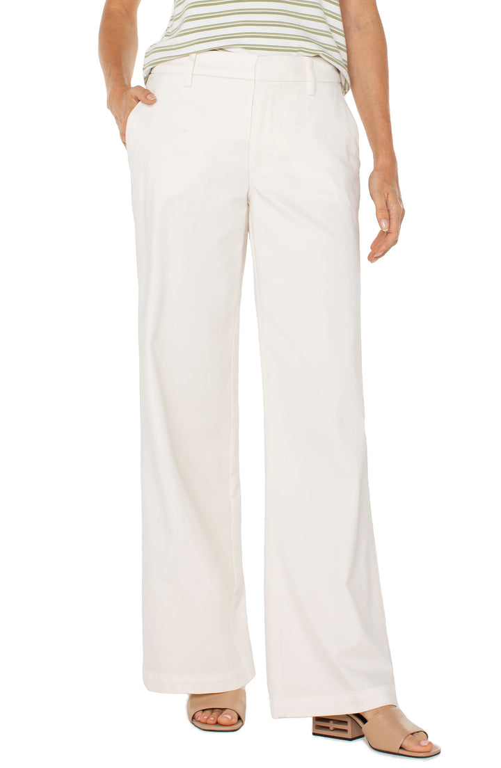 Kelsey Wide Leg Trouser In Bone