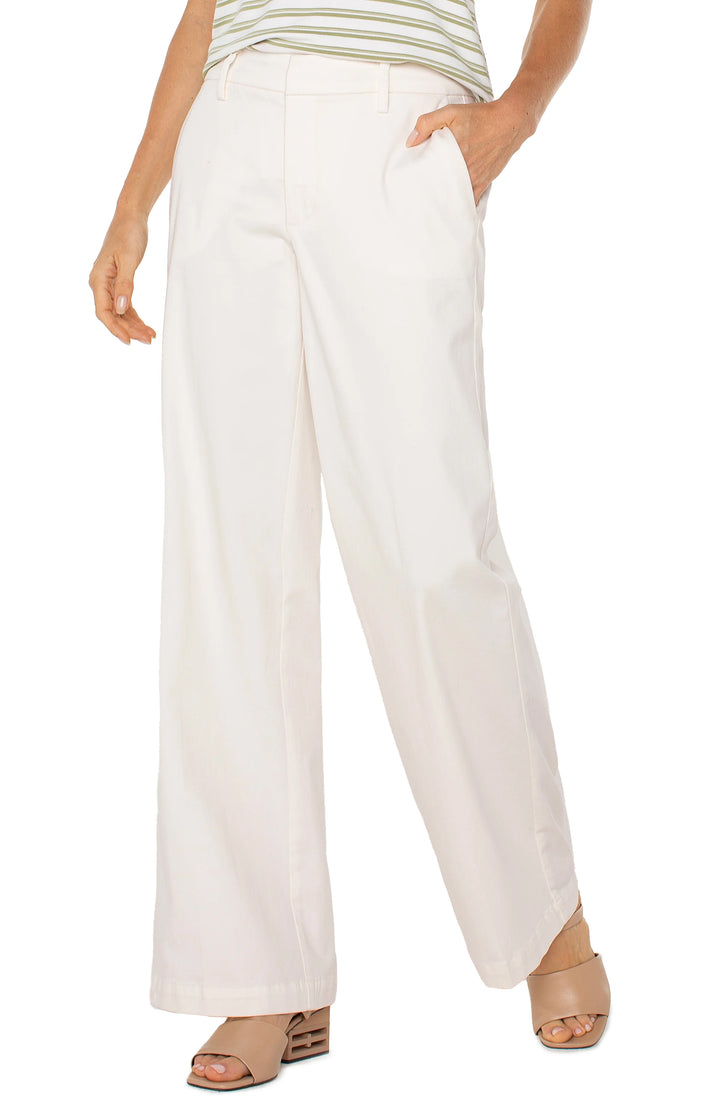 Kelsey Wide Leg Trouser In Bone