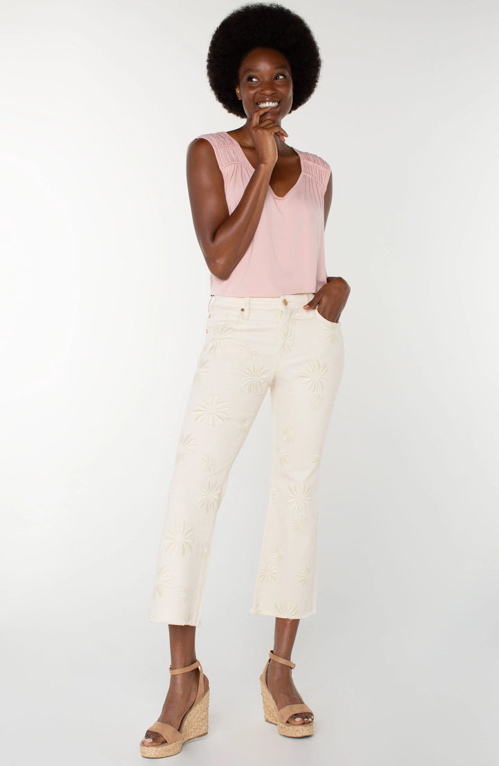 Hannah Crop Flare With Fray Hem