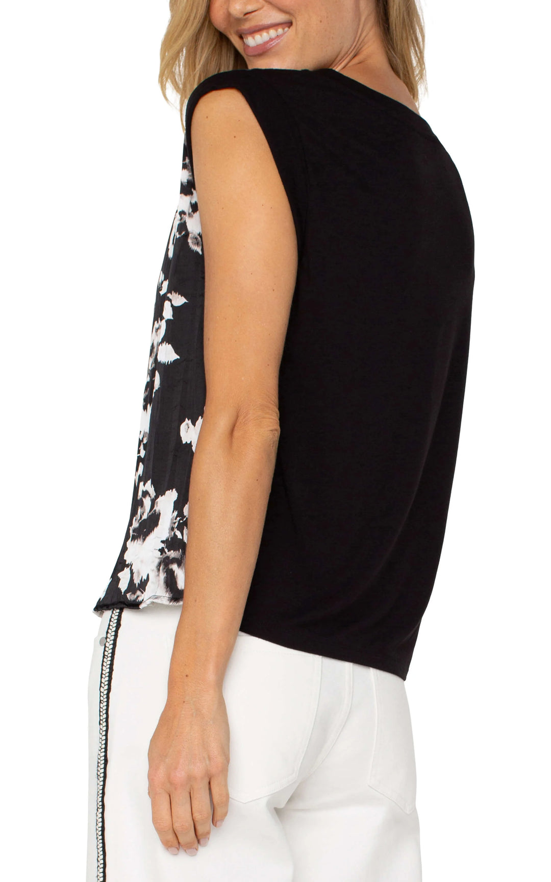 Sleeveless Woven Knit Top