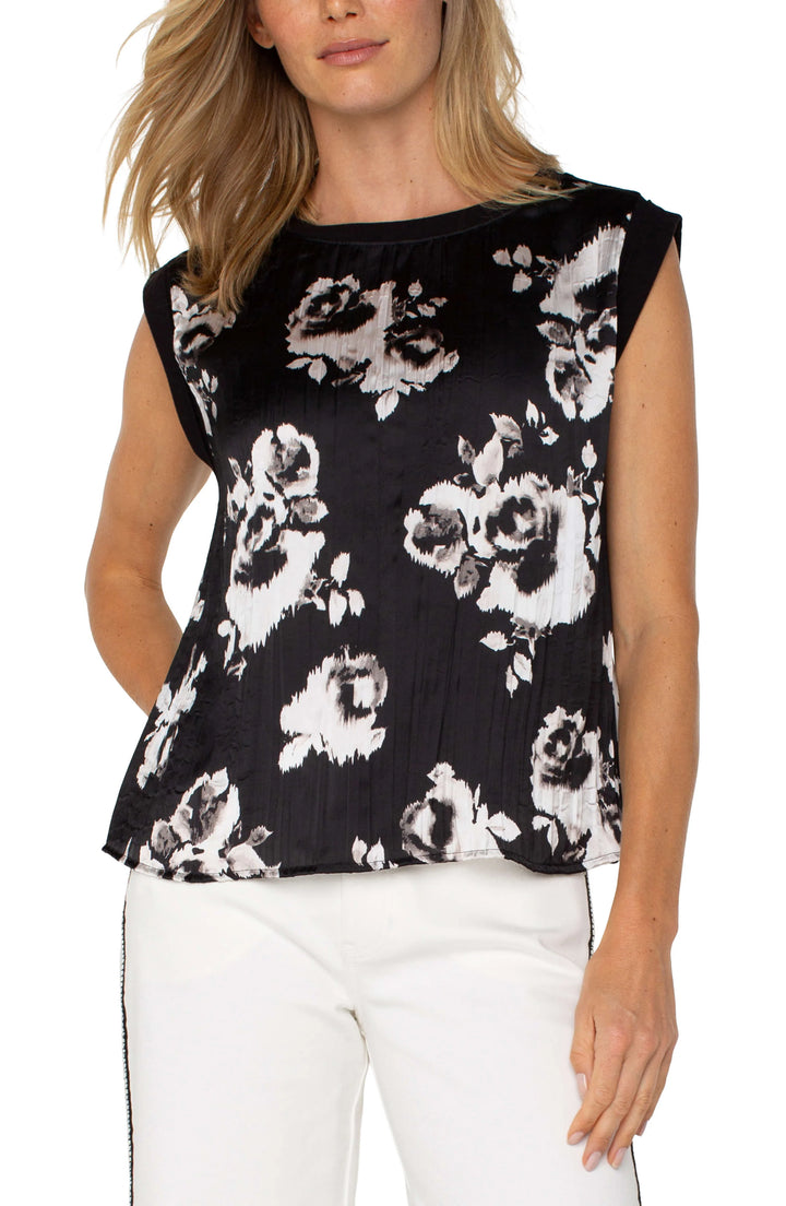 Sleeveless Woven Knit Top