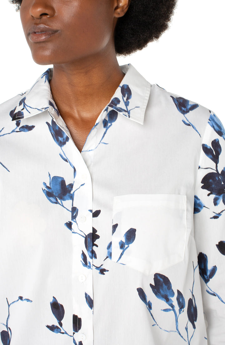 Long Sleeve Classic Fit Button Front