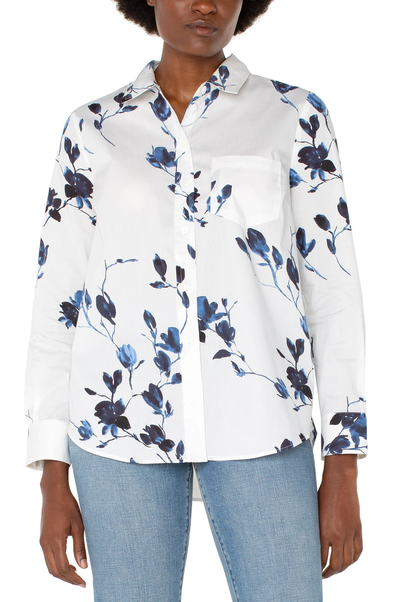 Long Sleeve Classic Fit Button Front