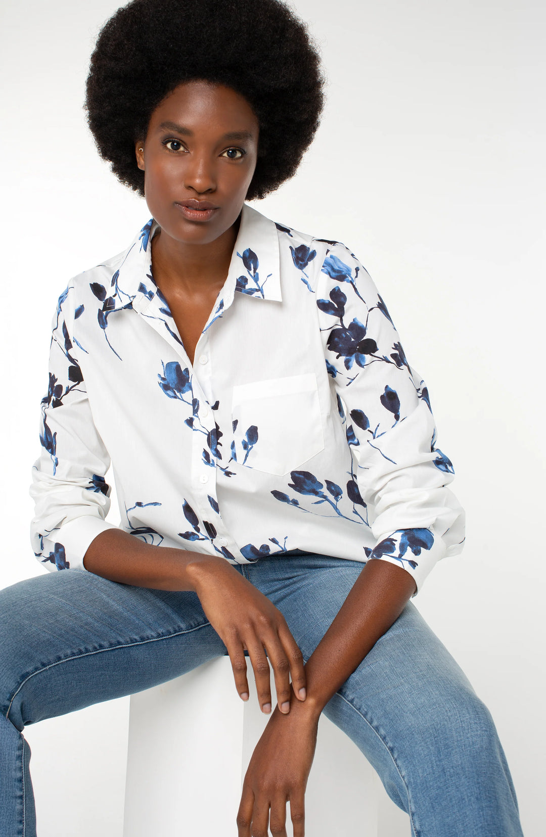 Long Sleeve Classic Fit Button Front