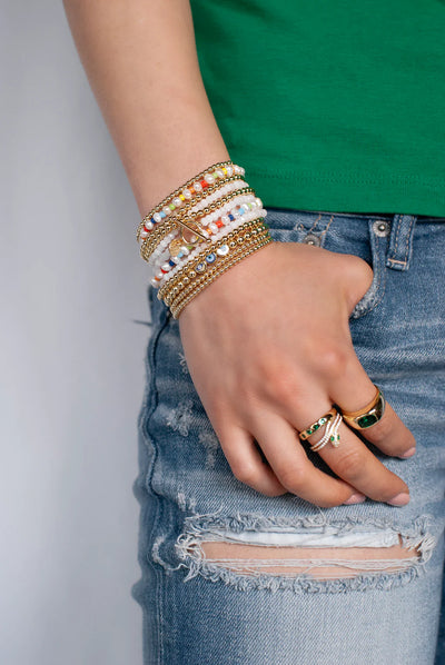 Pearl & Multicolor Bead Bracelet - Madison's Niche 