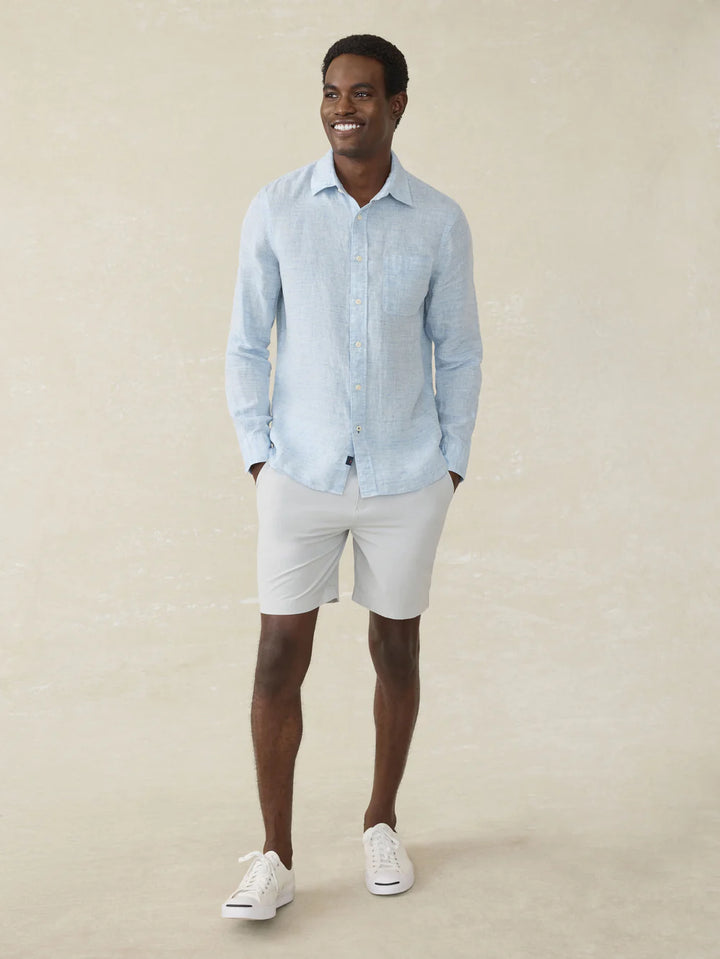 Laguna Linen Shirt in Light Blue Melange