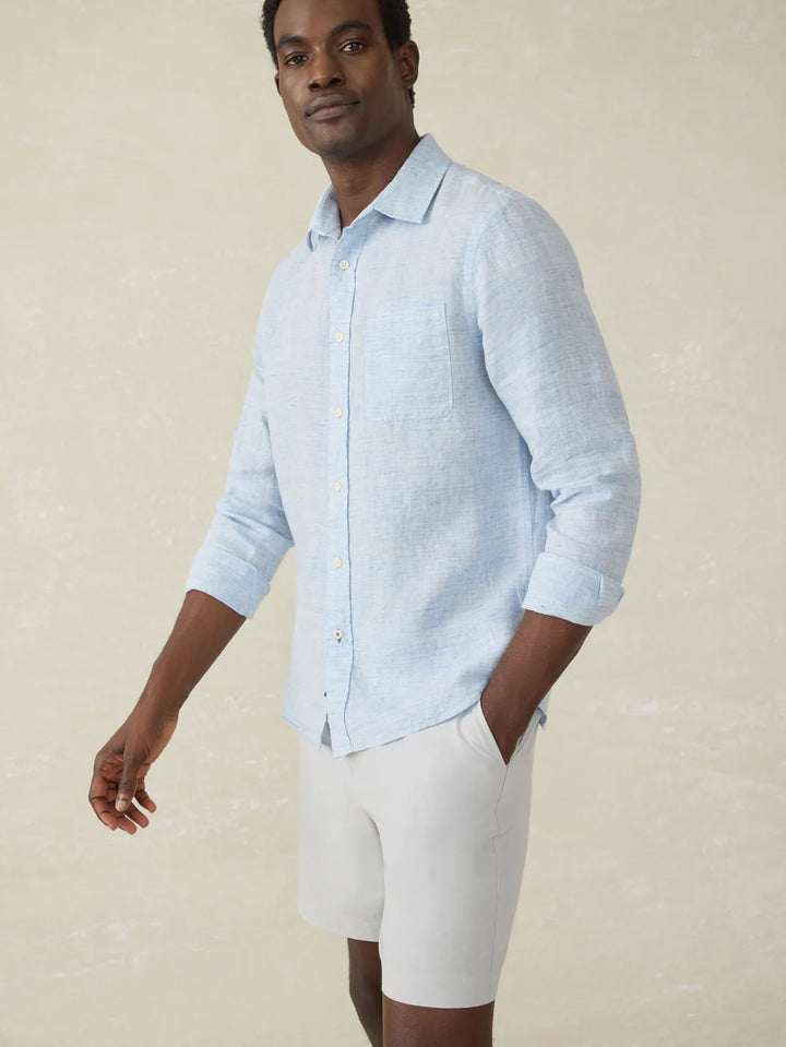 Laguna Linen Shirt in Light Blue Melange
