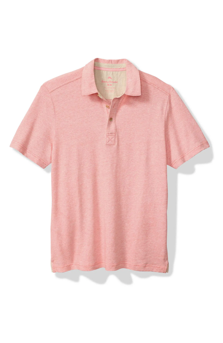 Laurito Beach Linen-Blend Polo in Dubarry Coral Heather