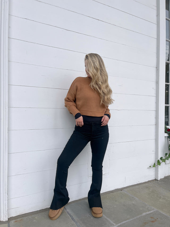 Easy Street Crop Pullover in Camel - Madison's Niche 
