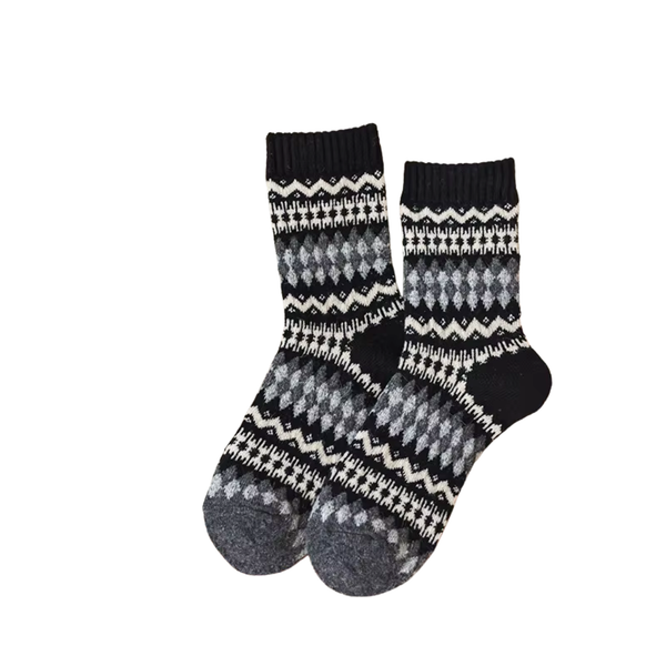 Lily Cabin Socks in Black Madison's Niche 