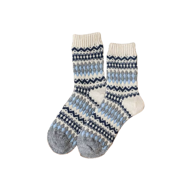 Lily Cabin Socks in Ivory Madison's Niche 