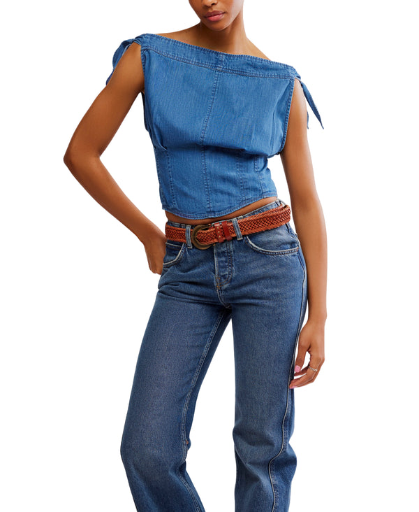 Louie Indigo Top in Dark Medium Wash Madison's Niche 