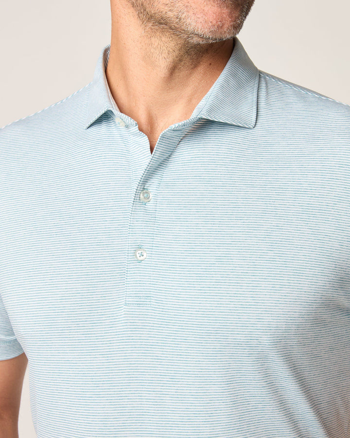 Lyndonn Stripe Polo in Green Grass
