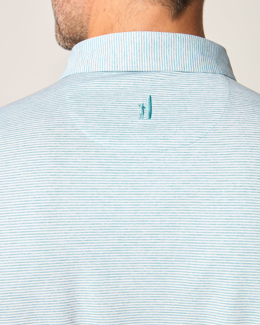 Lyndonn Stripe Polo in Green Grass