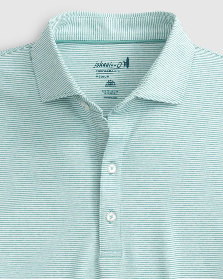 Lyndonn Stripe Polo in Green Grass