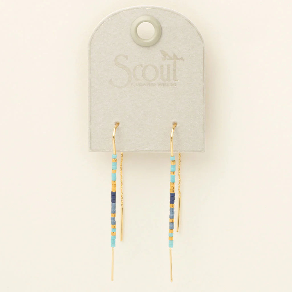 Thread Earrings in Cobalt Gold