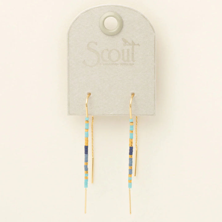 Thread Earrings in Cobalt Gold